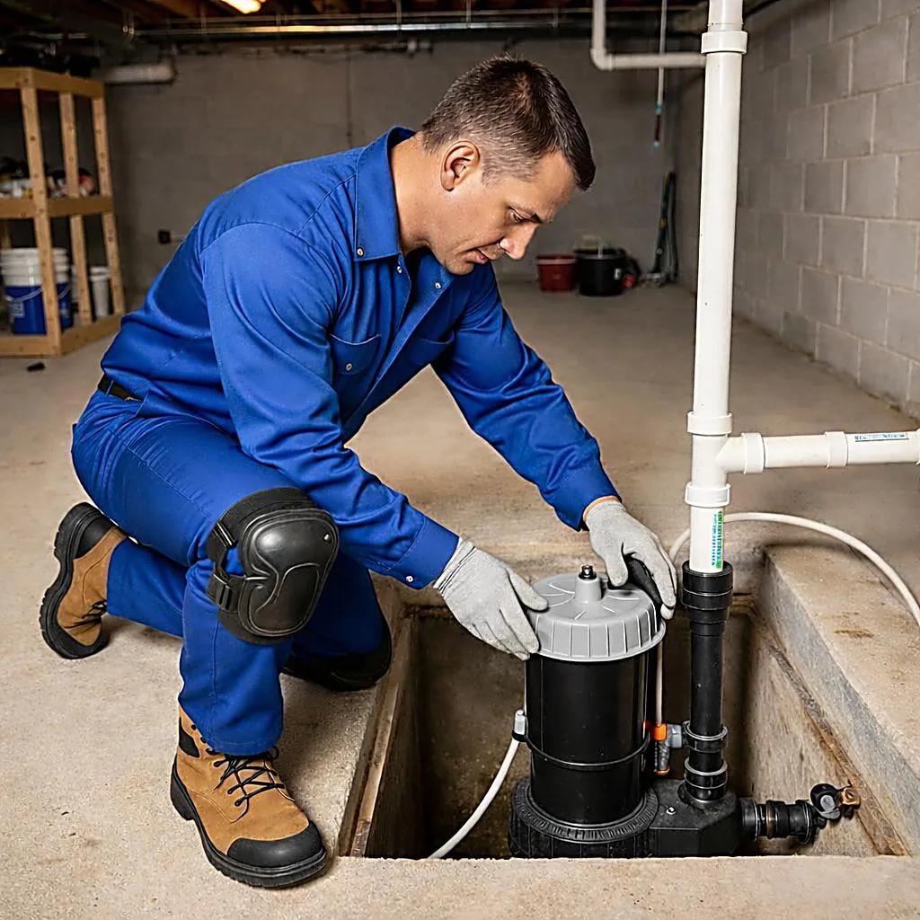 Sump pump replacement and maintenance by Key Waterproofing